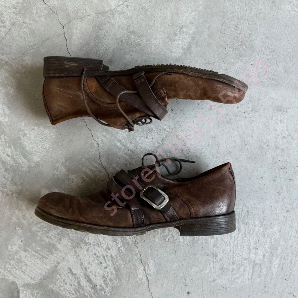 Women'S Shoes To Men'S - 2026 Retro Distressed Brown Leather Oxford