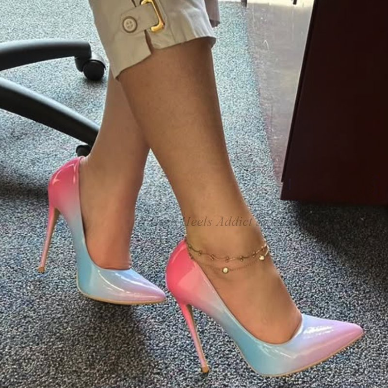 Patent Leather Pump - Rainbow Patent Leather Sexy High Heels