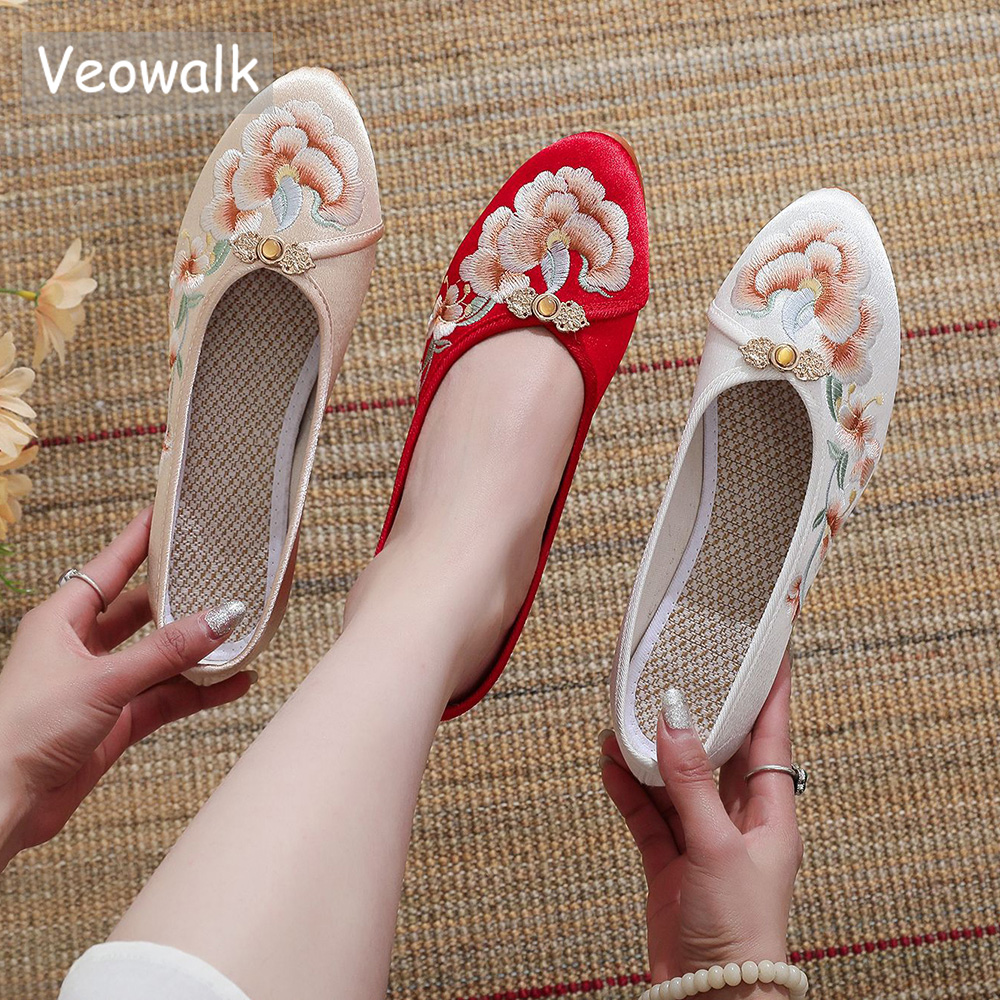 Women Shoes Winter - Veowalk Handmade Comfortable Pointed Toe Slip