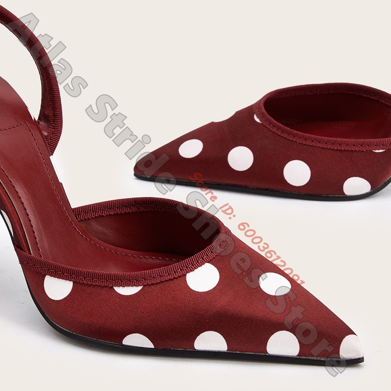 Satin White Polka Dot Pointed  - Wide Fit Heels recensie en prijs