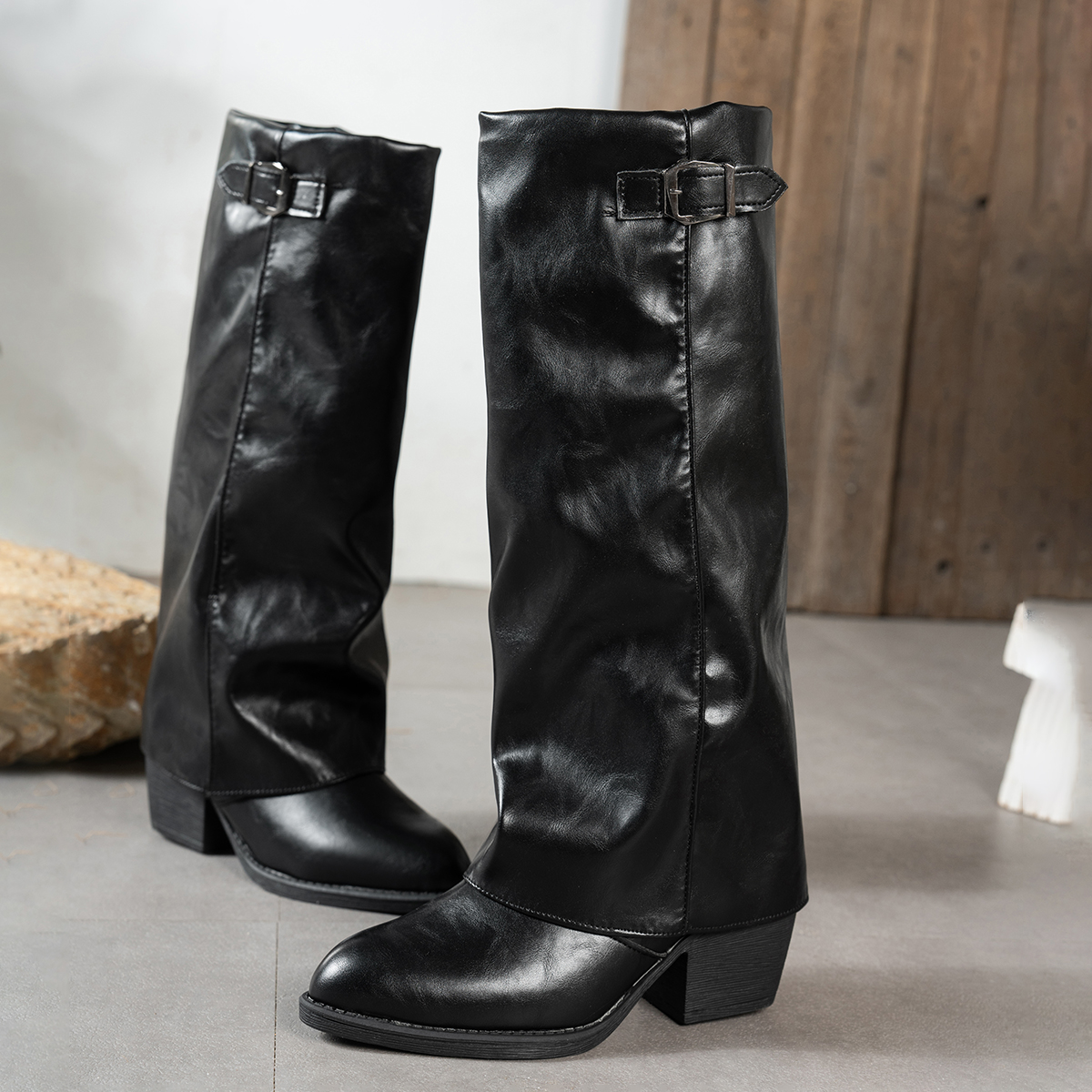 Women's Fashion Folding Knee-h - Wide Fit Heels recensie en prijs