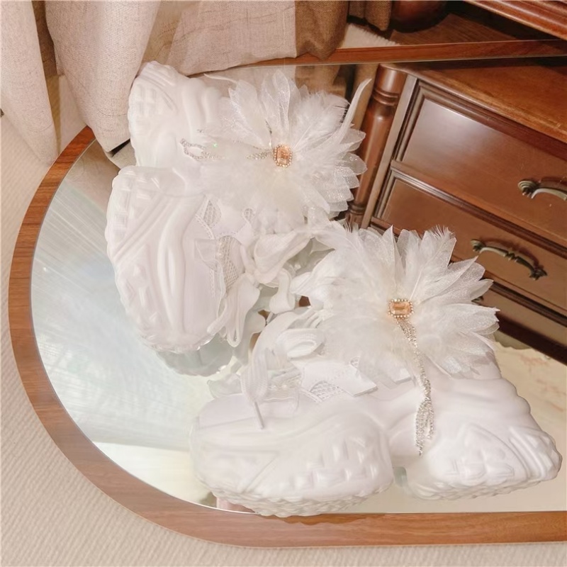 White floral lace rhinestone t - Women'S Shoes Hands Free recensie en prijs