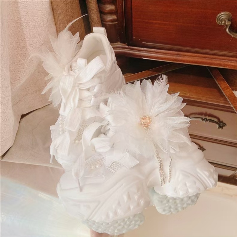 White floral lace rhinestone t - Women'S Shoes Hands Free recensie en prijs