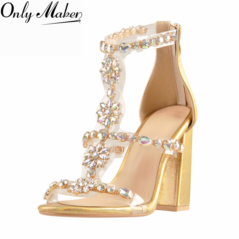 Onlymaker Women Gold Rhineston - Clear Strap Heel recensie en prijs