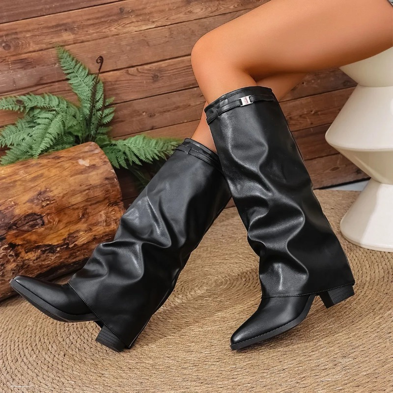 Women's Folding Knee-high Boot - Wide Fit Heels recensie en prijs