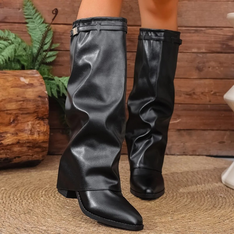 Women's Folding Knee-high Boot - Wide Fit Heels recensie en prijs