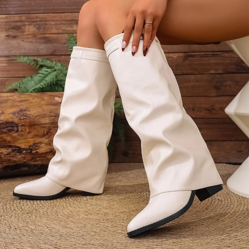 Women's Folding Knee-high Boot - Wide Fit Heels recensie en prijs