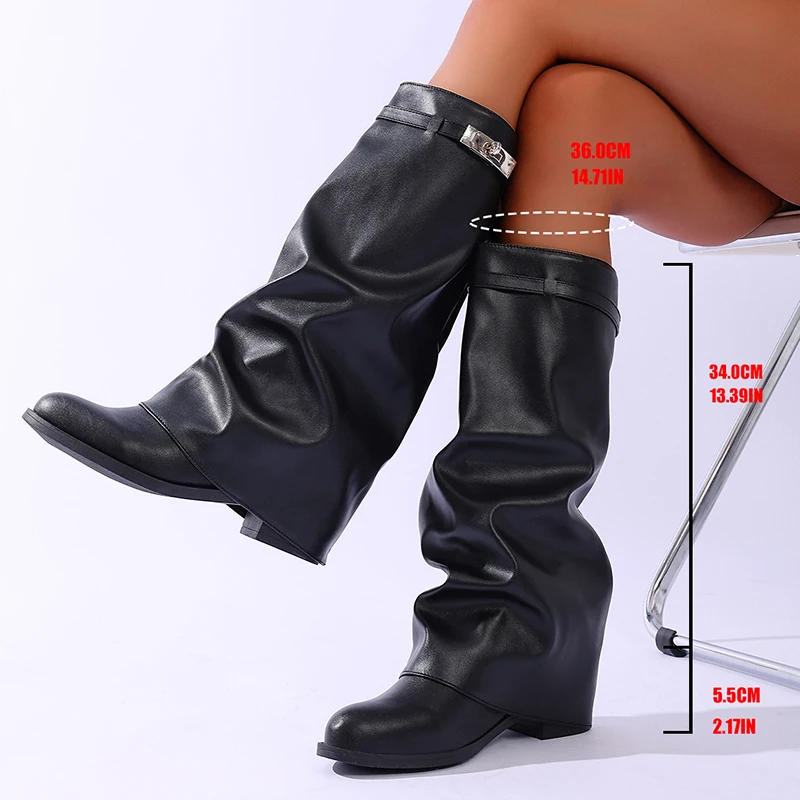 Brand Design Black Pu Leather  - Wide Fit Heels recensie en prijs
