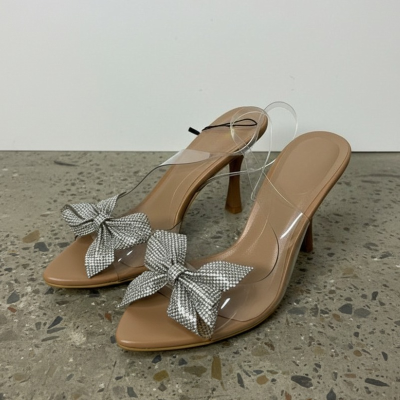 Clear PVC Rhinestone Bow Heels - Clear Strap Heel recensie en prijs