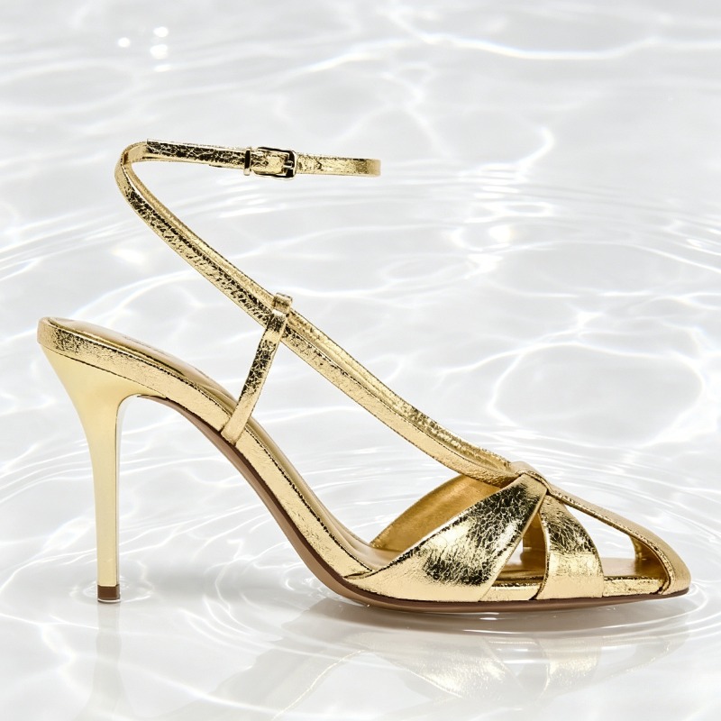 Fashion Gold Thin Heeled Sanda - Women Shoes Luxury Brand recensie en prijs