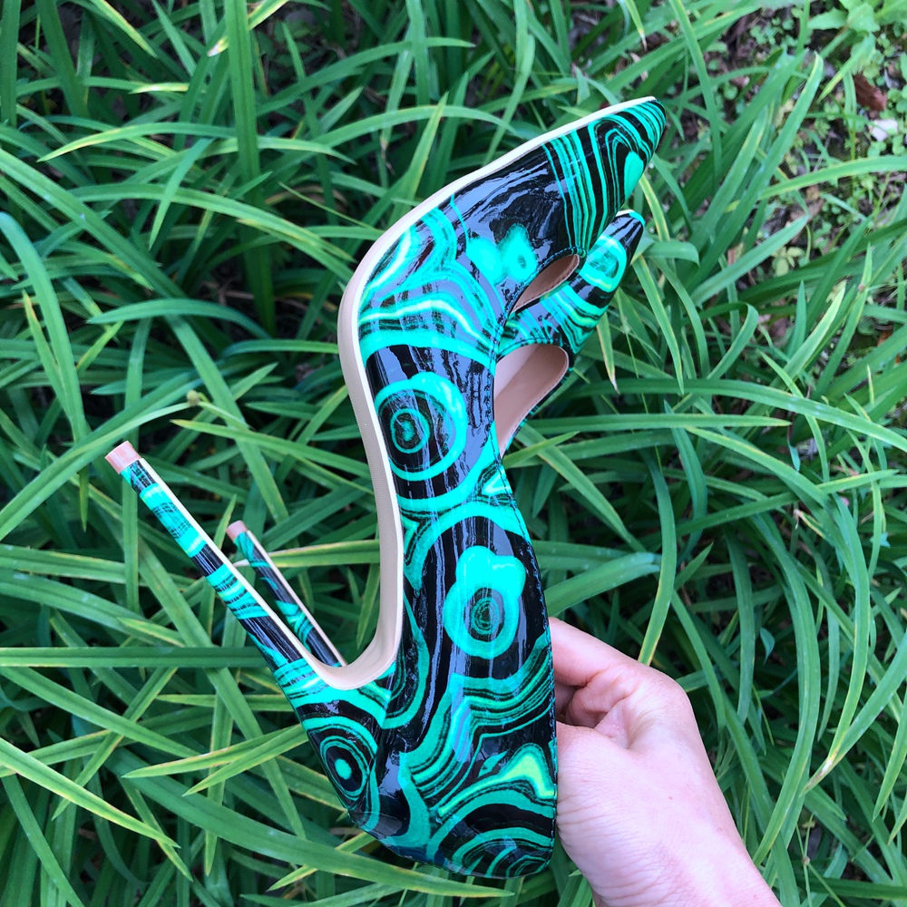 Tikicup Women Green Floral Pri - Patent Leather Pump recensie en prijs