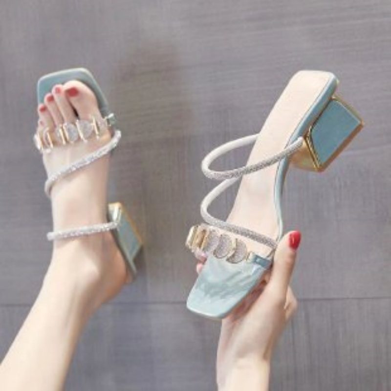 Women Summer Rhinestone Clear  - Clear Strap Heel recensie en prijs