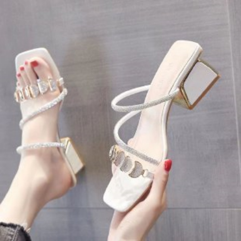 Women Summer Rhinestone Clear  - Clear Strap Heel recensie en prijs