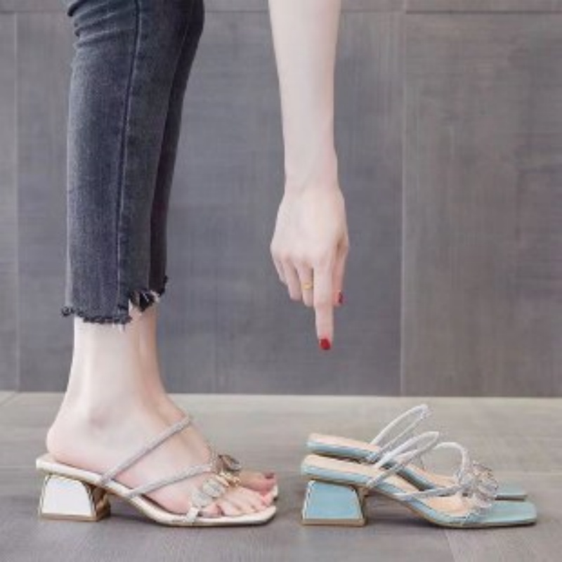 Women Summer Rhinestone Clear  - Clear Strap Heel recensie en prijs