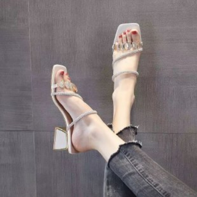 Women Summer Rhinestone Clear  - Clear Strap Heel recensie en prijs